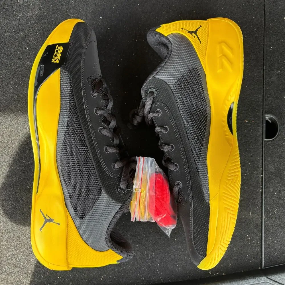 Nike Air Jordan Luka .77 Q54 Quai 54 Black Tour Yellow IB8835-007, Men’s 14